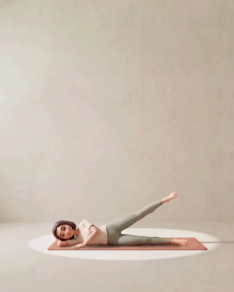 Lumi demonstrating the side leg lift